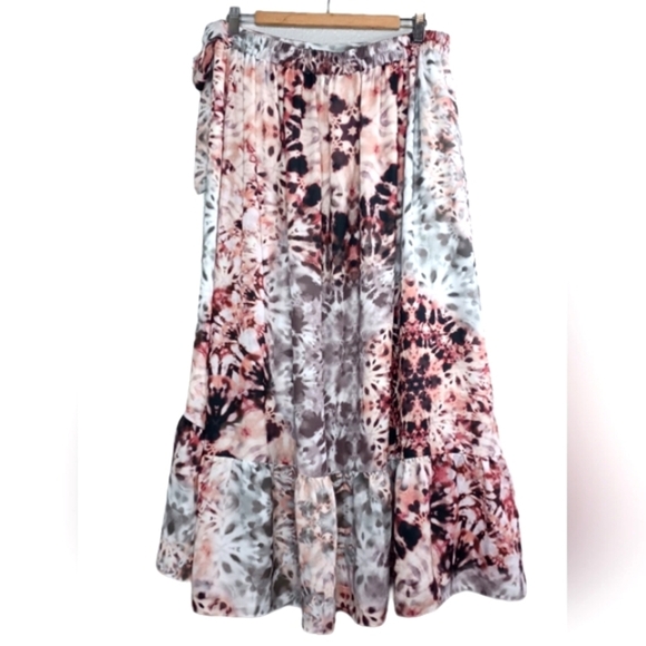City Chic Bella Abstract Flowy Wrap Midi Skirt - Picture 4 of 14
